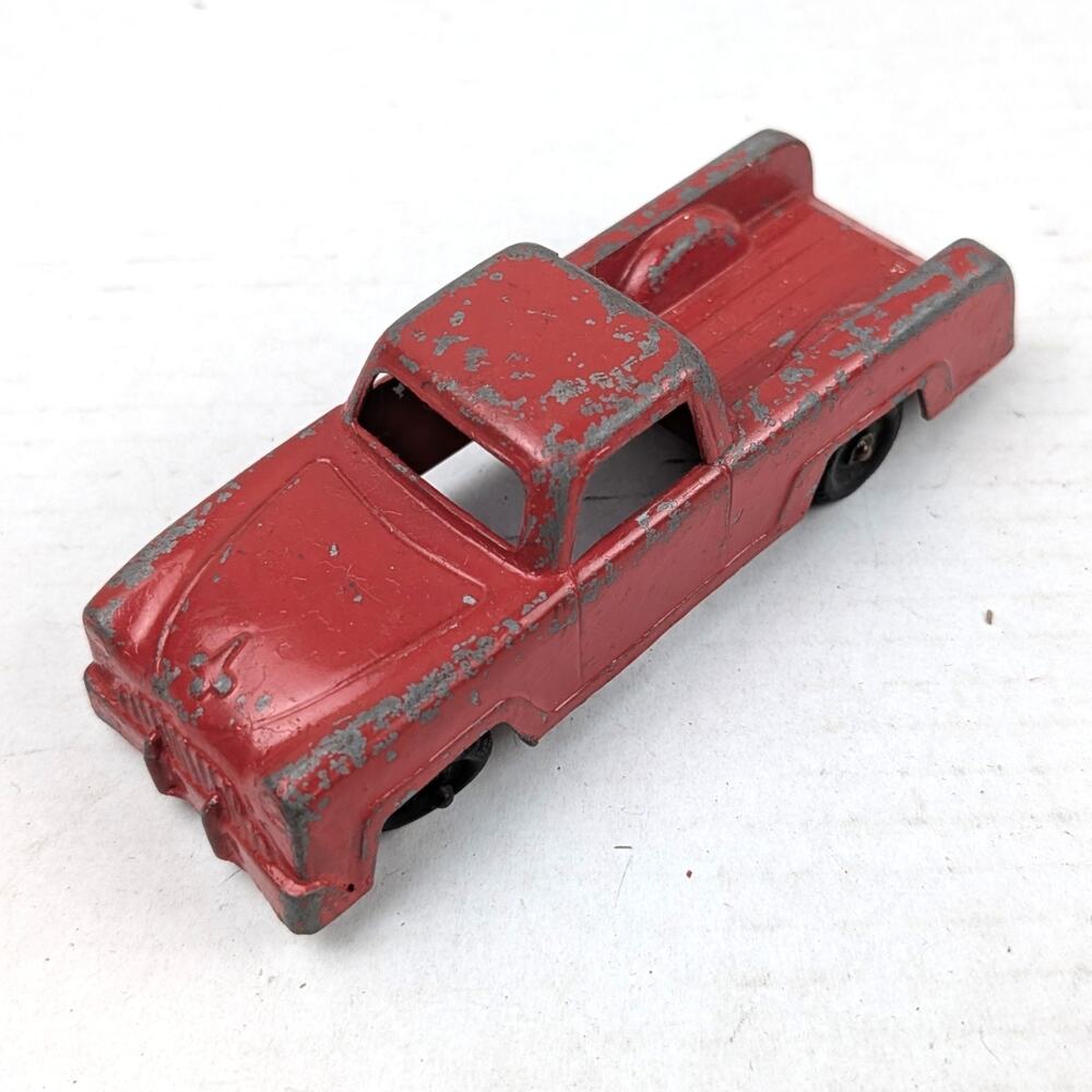 Vintage 1950s Irwin Red Pickup Truck Diecast Toy USA 6" Approx 1:25 Scale